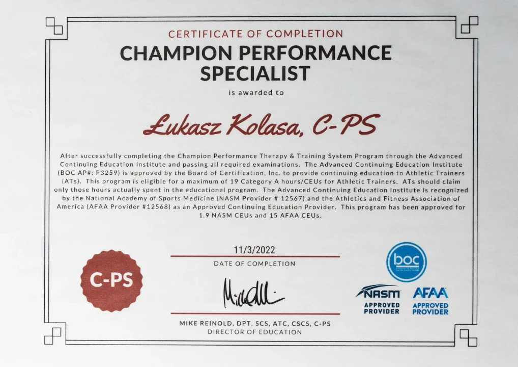 Champion Performance Specialist